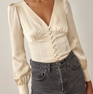 Reformation Cadence Silk Top